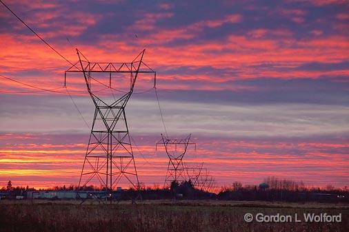 Power Transmission Lines At Sunset_11104.jpg - Photographed at Ottawa, Ontario - the capital of Canada.